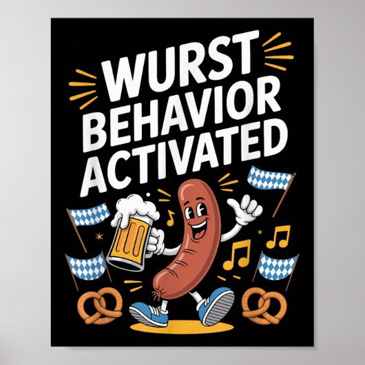 Grappig Wurst gedrag geactiveerd Grappig Poster (Voorkant)