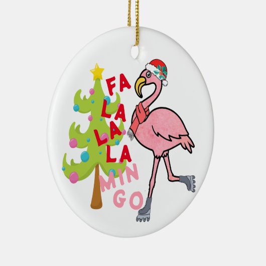 Grappig Xmas Roze Flamingo Kerst Humor Ornament (Rechts)