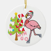 Grappig Xmas Roze Flamingo Kerst Humor Ornament (Voorkant)
