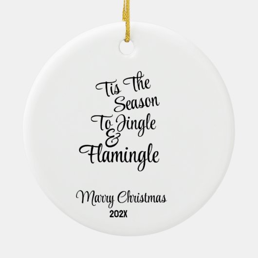 Grappig Xmas Roze Flamingo Kerst Humor Ornament (Achterkant)