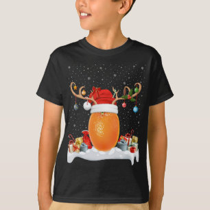 Grappig Xmas Verlichting Rendier Santa Hat Sinaasa T-shirt