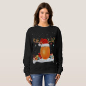 Grappig Xmas Verlichting Rendier Santa Hat Sinaasa Trui (Voorkant volledig)