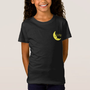Grappig Yellow Black Half Moon Luna Typografie T-shirt