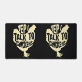 Grappig yep ik praat met kippen cadeau koele dier  bureaumat (Voorkant)