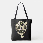 Grappig yep ik praat met kippen cadeau koele dier  tote bag (Achterkant)