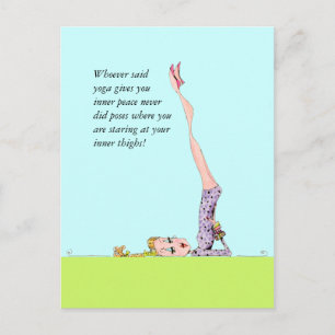 Grappig yoga-briefkaart met grappige yoga-humor! aankondigingskaart