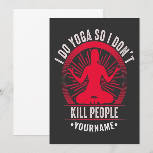 Grappig Yoga dat ik Yoga doe, dus ik vermoord geen Bedankkaart (Voorkant / Achterkant)