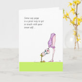 Grappig yoga pose humor kaart (Gele Bloem)