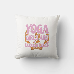 Grappig Yoga Quote Gift Yoga Girls zijn verdraaid  Kussen