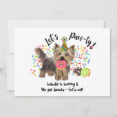 Grappig Yorkshire Terrier Hond Donuts Verjaardagsf Kaart (Voorkant)