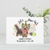 Grappig Yorkshire Terrier Hond Donuts Verjaardagsf Kaart (Staand voorkant)