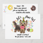 Grappig Yorkshire Terrier Hond Donuts Verjaardagsf Kaart (Voorkant / Achterkant)