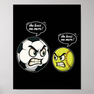 Grappig Zachte Voetbal Meisje Vrouwen Dochter Zij Poster