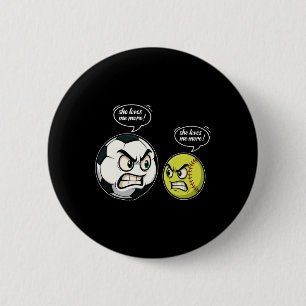 Grappig Zachte Voetbal Meisje Vrouwen Dochter Zij Ronde Button 5,7 Cm
