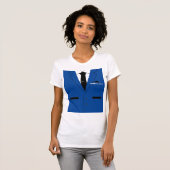 Grappig Zakelijk T-shirt Blauw pak Aangepaste naam (Voorkant volledig)