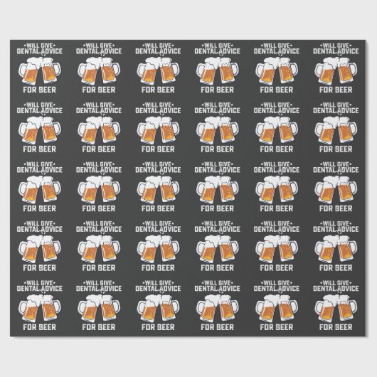 Grappig zal tandheelkundig advies geven voor bier cadeaupapier (Vlak)