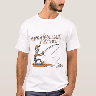 Grappig Ze Is Een Vechtster Kleine Vis Vissen T-shirt
