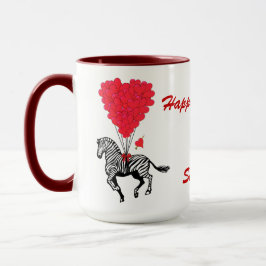 Grappig zebra love hart Valentijnse  Mok