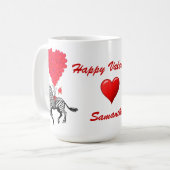 Grappig zebra love hart Valentijnse Mok (Voorkant links)