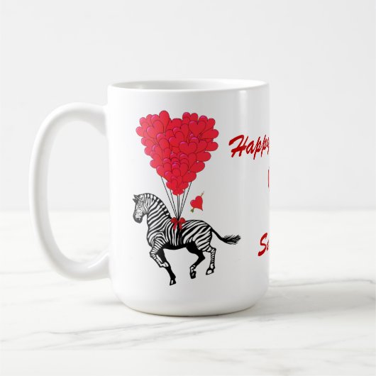 Grappig zebra love hart Valentijnse Mok (Links)