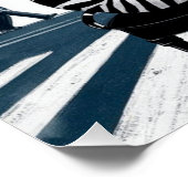 Grappig Zebra Poster, retro muziek Poster (Hoek)