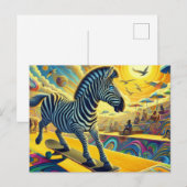 Grappig Zebra skateboarden Briefkaart (Voorkant / Achterkant)