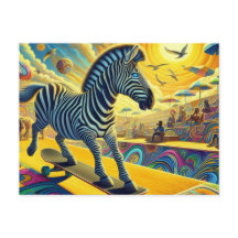 Grappig Zebra skateboarden