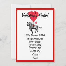 Grappig zebra valentijnen feest kaart