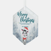 Grappig Zebra Vrolijk Kerstboom sneeuw Vakantie fe Glas Ornament (Voorkant links)