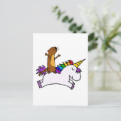 Grappig Zee Otter Riding Flying Eenhoorn Briefkaart (Staand voorkant)