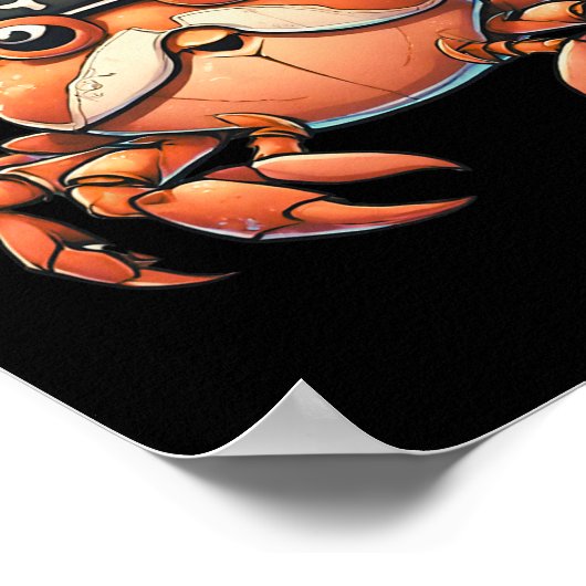 Grappig Zee schepsel Ocean Pirate Crab Jagen Sailo Poster (Hoek)