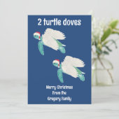 Grappig Zee Schildpad 12 dagen van Kerstmis Vakant Feestdagenkaart (Staand voorkant)