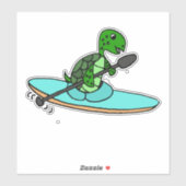 Grappig Zee schildpad kajakken Sticker (Vel)