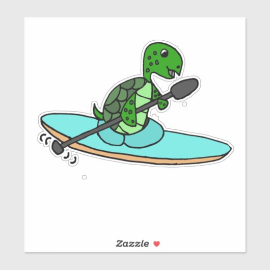Grappig Zee schildpad kajakken Sticker (Vel)