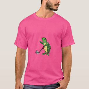 Grappig Zee Schildpad Spelen Golf Cartoon T-shirt