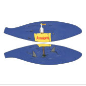 Grappig zee vogel omringd door cartoon van haaien basketbal (Panelen)