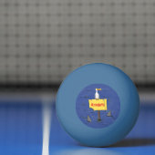 Grappig zee vogel omringd door cartoon van haaien pingpongbal (Net)