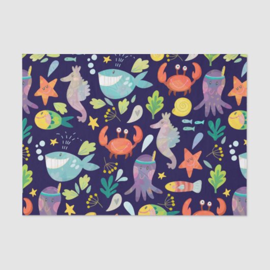 Grappig Zee Wereld Tissuepapier (Voorkant)