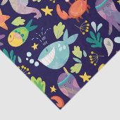 Grappig Zee Wereld Tissuepapier (Detail)