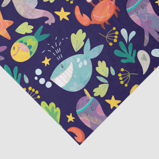 Grappig Zee Wereld Tissuepapier (Detail)