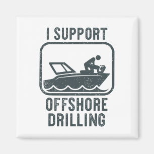Grappig zeilboot T-shirt offshore boorboot Magneet