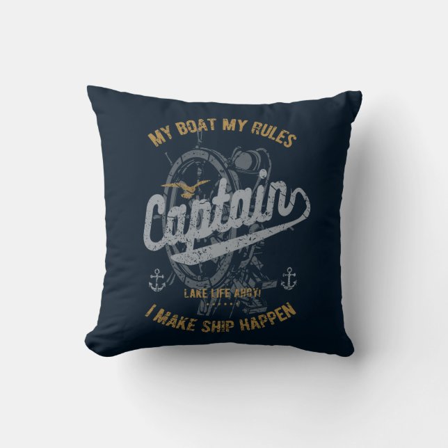 Grappig Zeilerscadeau, Zeilgeschenken Kapitein Ret Kussen (Voorkant)