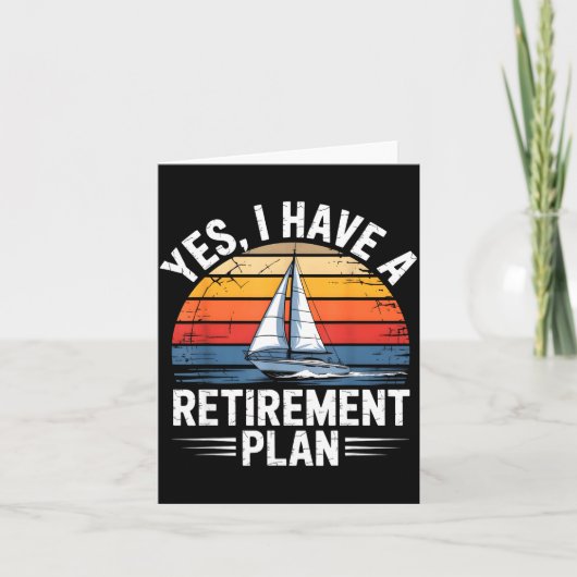 Grappig Zeilpensioenplan Bootliefhebber Cadeau Kaart (Voorkant)
