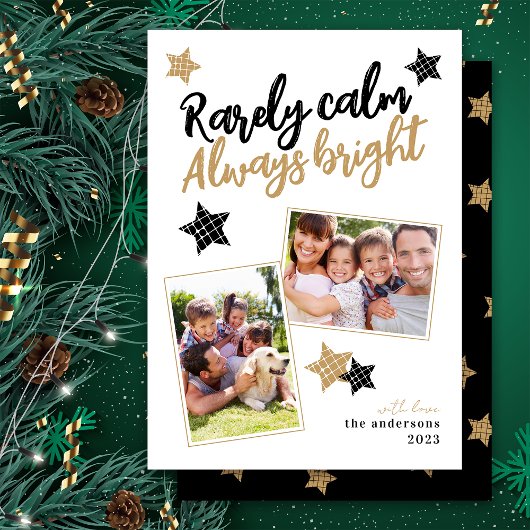 Grappig zelden kalm altijd heldere foto ster feestdagenkaart