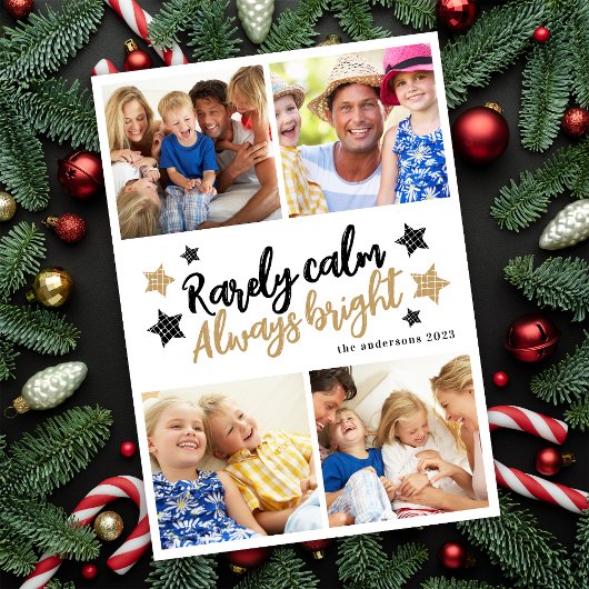 Grappig zelden kalm altijd heldere foto ster feestdagenkaart