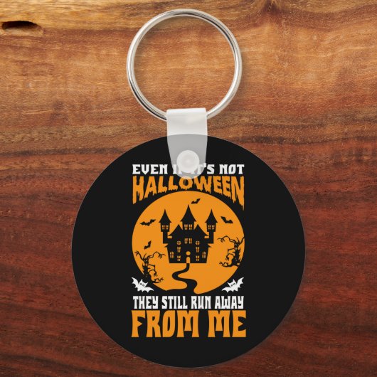 Grappig zelfs als het geen halloween Sleutelhanger (Achterkant)