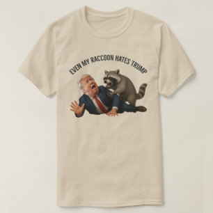 Grappig Zelfs Mijn Wasbeer Haat Trump 2026 Anti-Tr T-shirt
