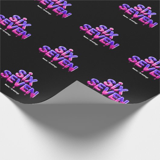 Grappig Zes Zeven 67 Meme Gen Alpha Cool Viral Sty Cadeaupapier (Hoek)