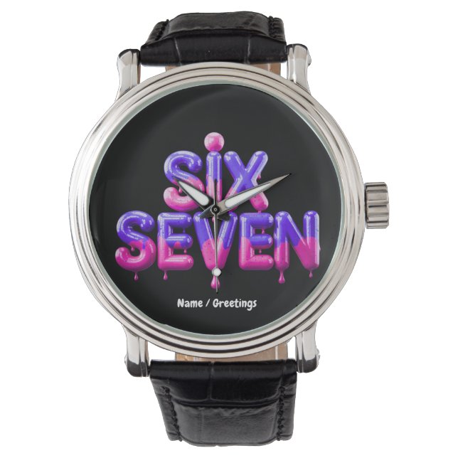 Grappig Zes Zeven 67 Meme Gen Alpha Cool Viral Sty Horloge (Voorkant)
