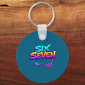 Grappig Zes Zeven Design Grafisch 67 6 7 Meme hand Sleutelhanger (Voorkant)